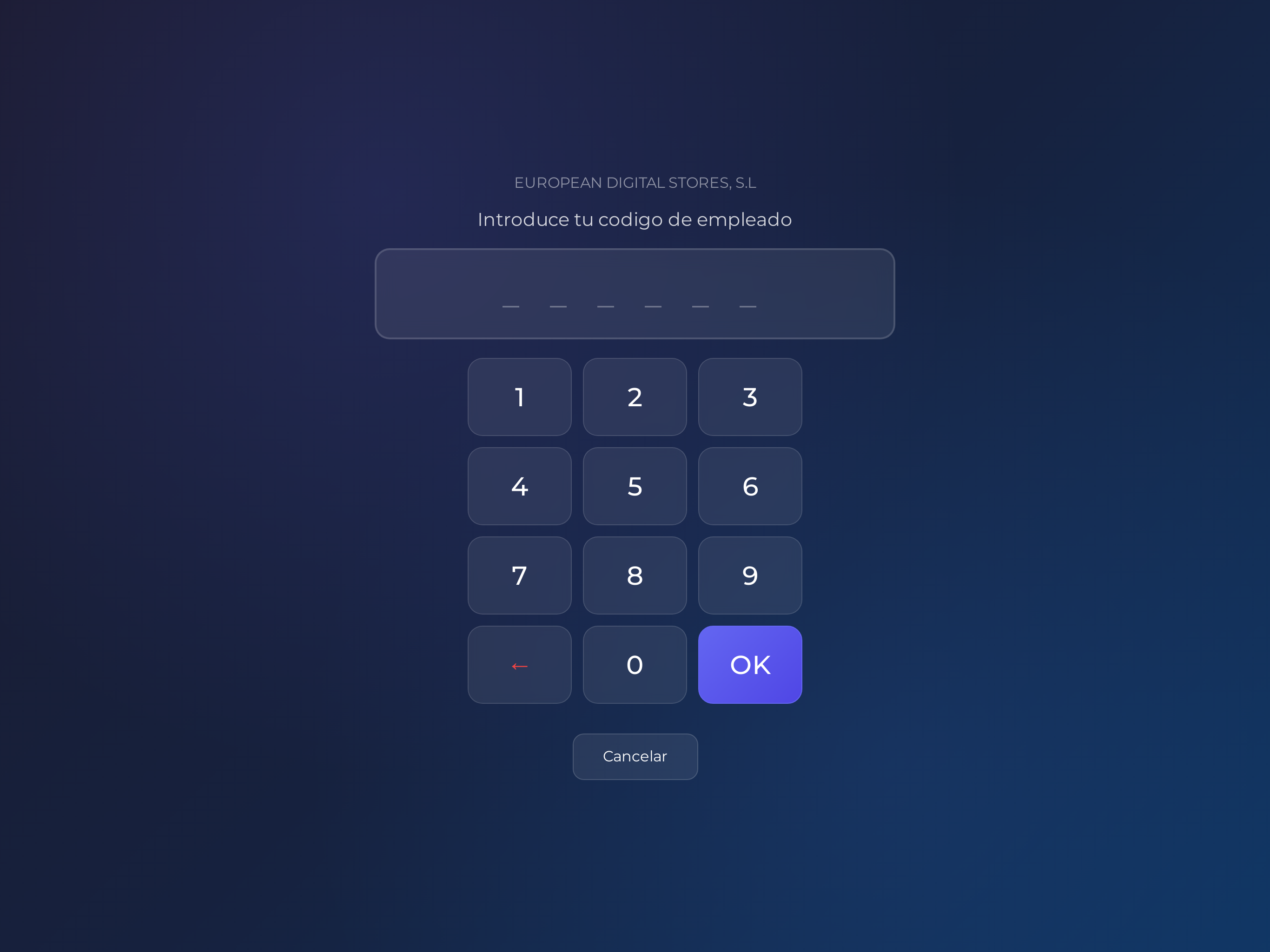 Modo kiosko teclado PIN